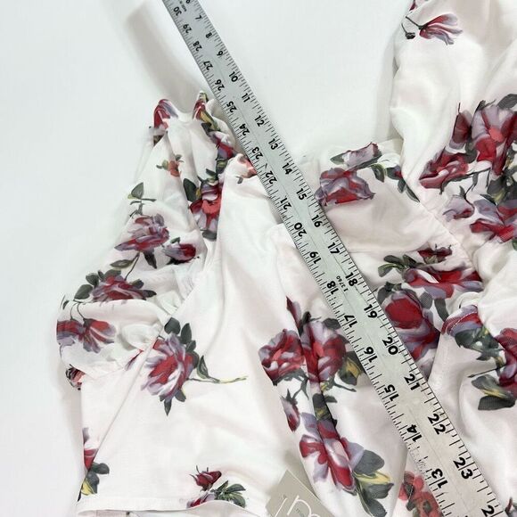 Maurices Mini Dress Womens 1X Multicolor Lined Tiered V-Neck Floral Print New - Picture 6 of 11